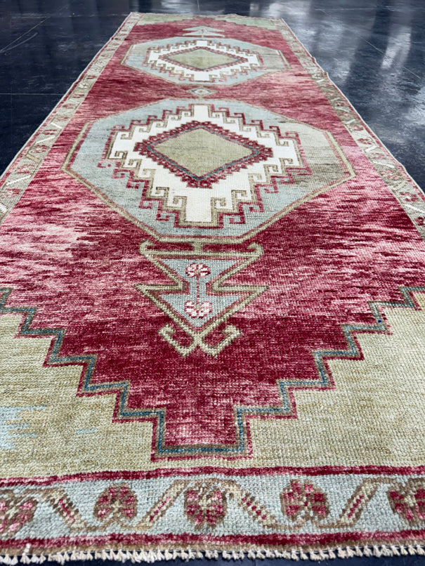 Turkish Vintage Runner Rug 3'5'' x 9'11'' #13098