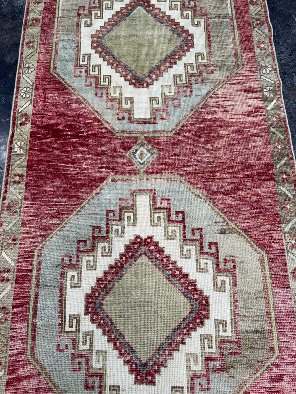Turkish Vintage Runner Rug 3'5'' x 9'11'' #13098