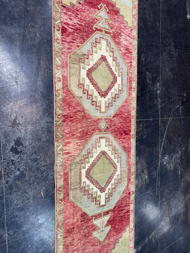 Turkish Vintage Runner Rug 3'5'' x 9'11'' #13098