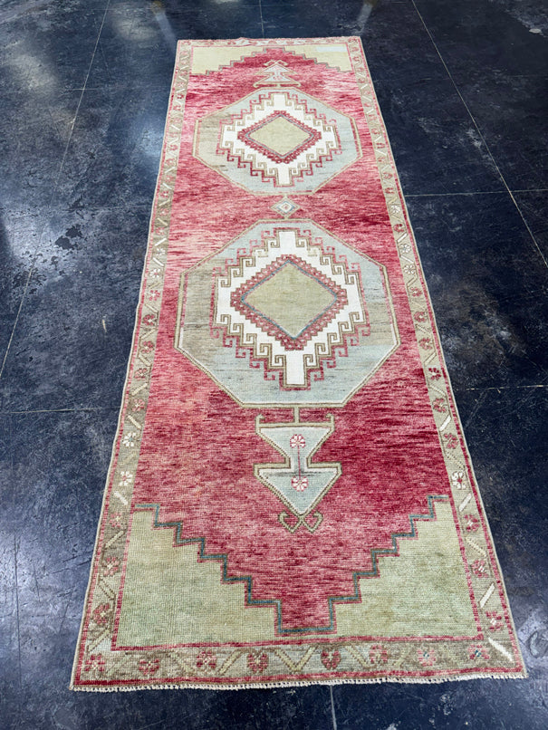 Turkish Vintage Runner Rug 3'5'' x 9'11'' #13098