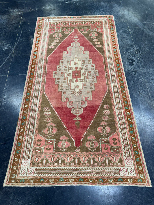 Turkish Vintage Runner Rug 4'4'' x 8'7'' #13086