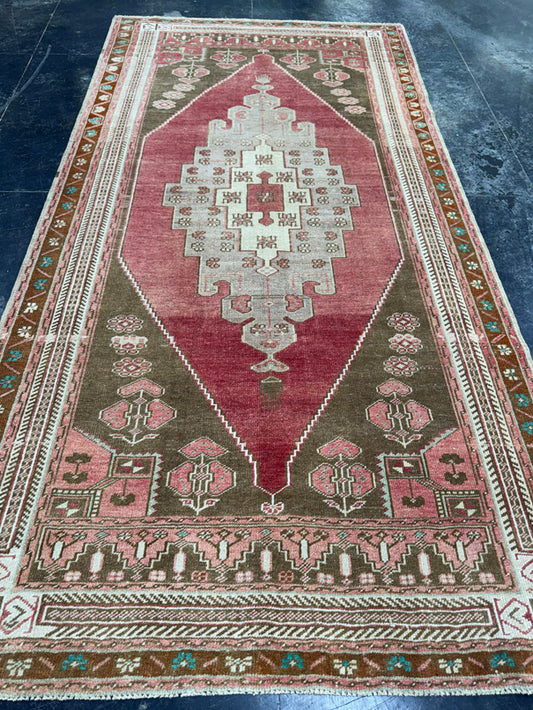 Turkish Vintage Runner Rug 4'4'' x 8'7'' #13086