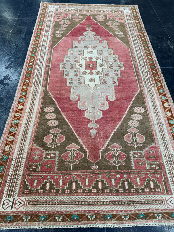 Turkish Vintage Runner Rug 4'4'' x 8'7'' #13086