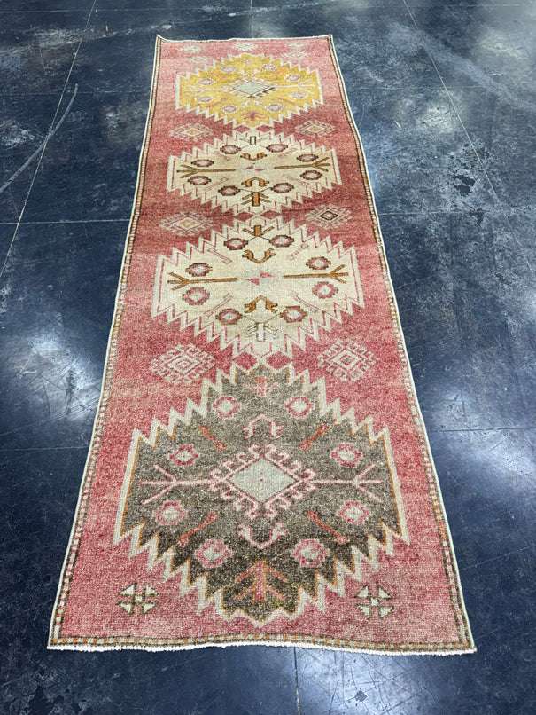 Turkish Vintage Runner Rug 3'1'' x 9'3'' #13081