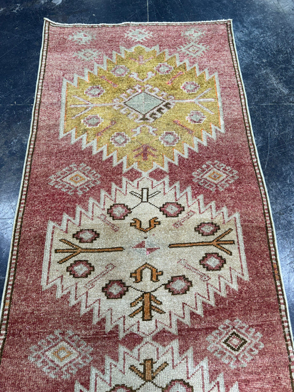 Turkish Vintage Runner Rug 3'1'' x 9'3'' #13081