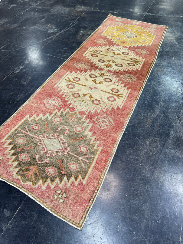 Turkish Vintage Runner Rug 3'1'' x 9'3'' #13081