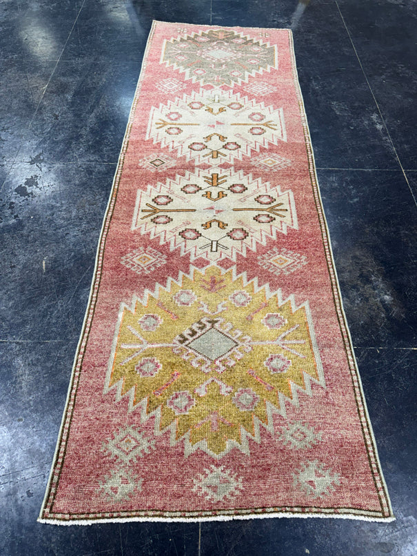 Turkish Vintage Runner Rug 3'1'' x 9'3'' #13081