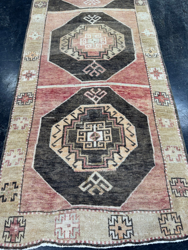 Turkish Vintage Runner Rug 3'4'' x 13'8'' #13082