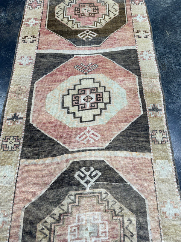 Turkish Vintage Runner Rug 3'4'' x 13'8'' #13082