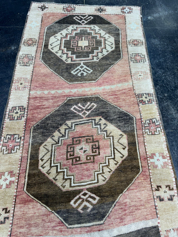 Turkish Vintage Runner Rug 3'4'' x 13'8'' #13082