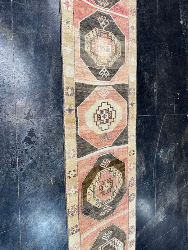 Turkish Vintage Runner Rug 3'4'' x 13'8'' #13082