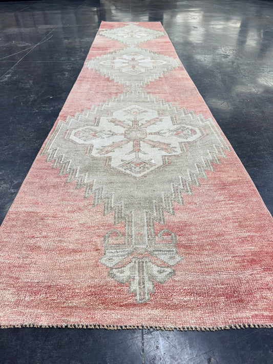 Turkish Vintage Runner Rug 2'6'' x 12'4'' #13083
