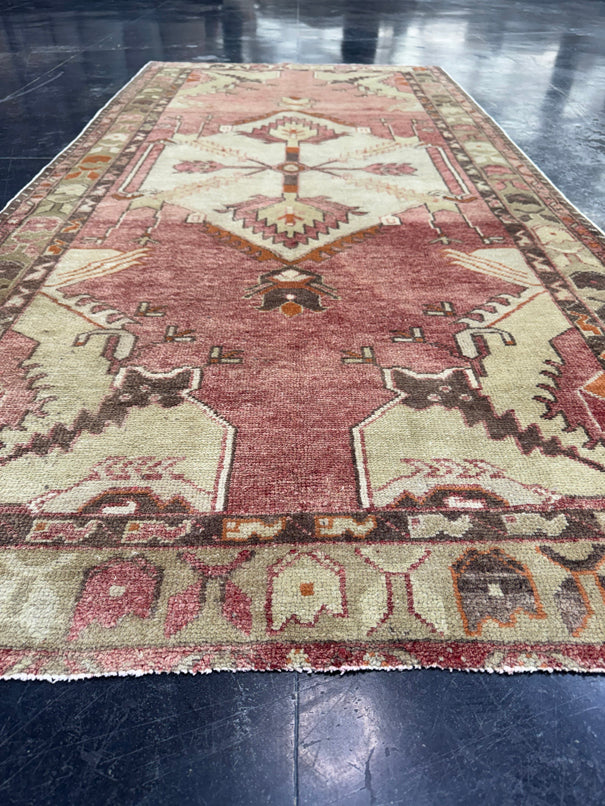 Turkish Vintage Runner Rug 3'9'' x 7'11'' #13080