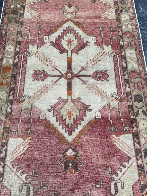Turkish Vintage Runner Rug 3'9'' x 7'11'' #13080