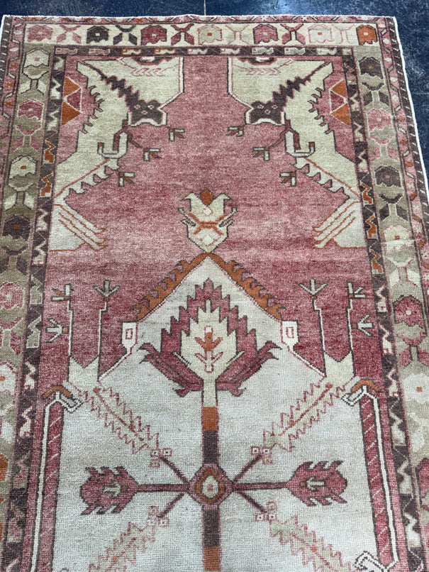 Turkish Vintage Runner Rug 3'9'' x 7'11'' #13080