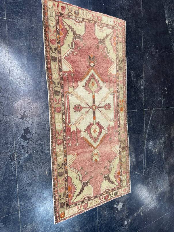 Turkish Vintage Runner Rug 3'9'' x 7'11'' #13080