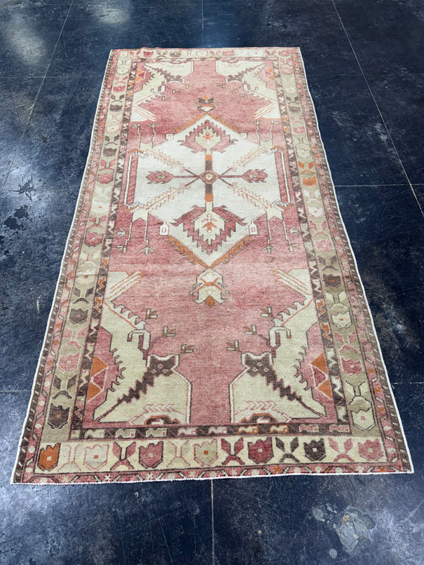 Turkish Vintage Runner Rug 3'9'' x 7'11'' #13080