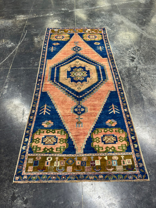 Turkish Vintage Runner Rug 3'7'' x 8'1'' #13060