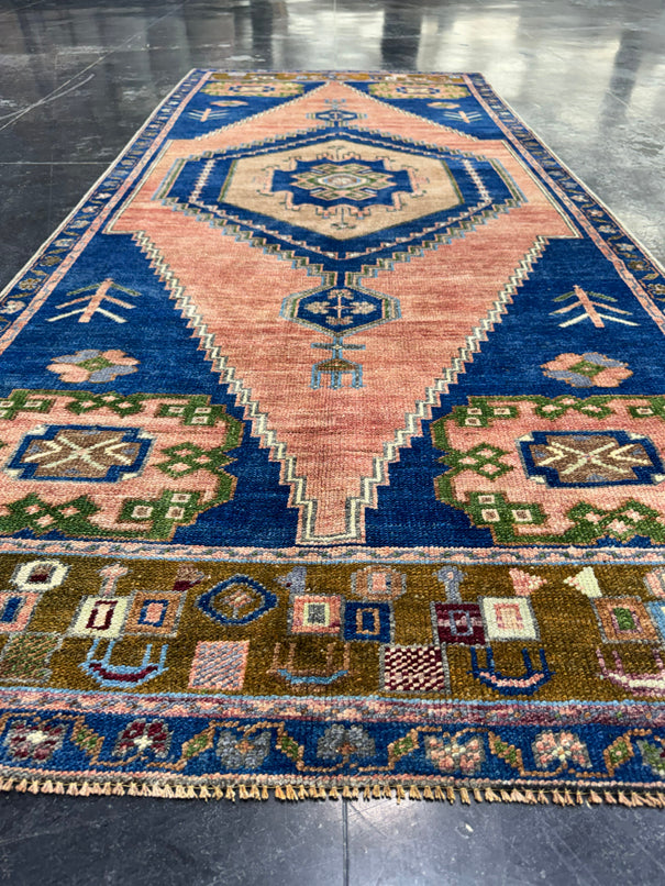 Turkish Vintage Runner Rug 3'7'' x 8'1'' #13060
