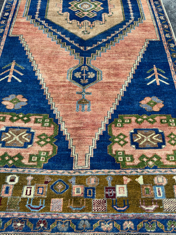 Turkish Vintage Runner Rug 3'7'' x 8'1'' #13060