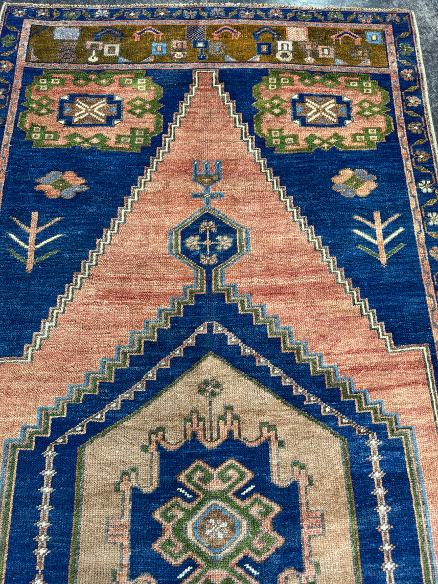 Turkish Vintage Runner Rug 3'7'' x 8'1'' #13060