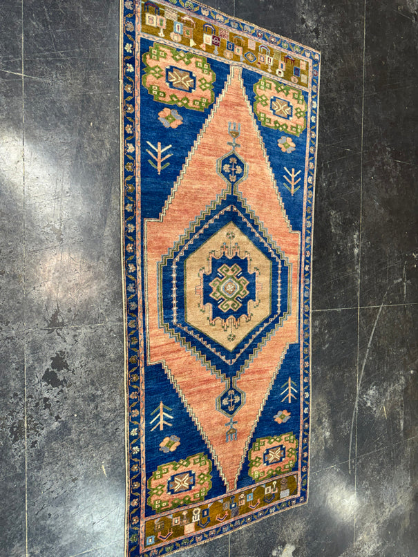 Turkish Vintage Runner Rug 3'7'' x 8'1'' #13060