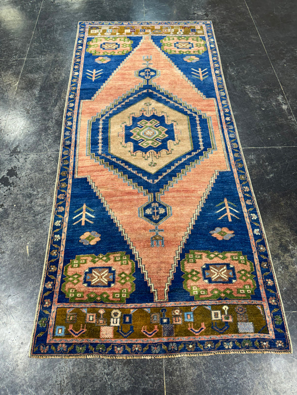 Turkish Vintage Runner Rug 3'7'' x 8'1'' #13060