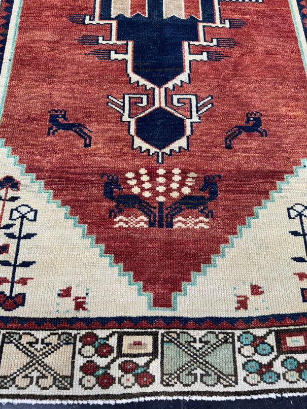 Turkish Vintage Runner Rug 3'4'' x 8'8'' #13038