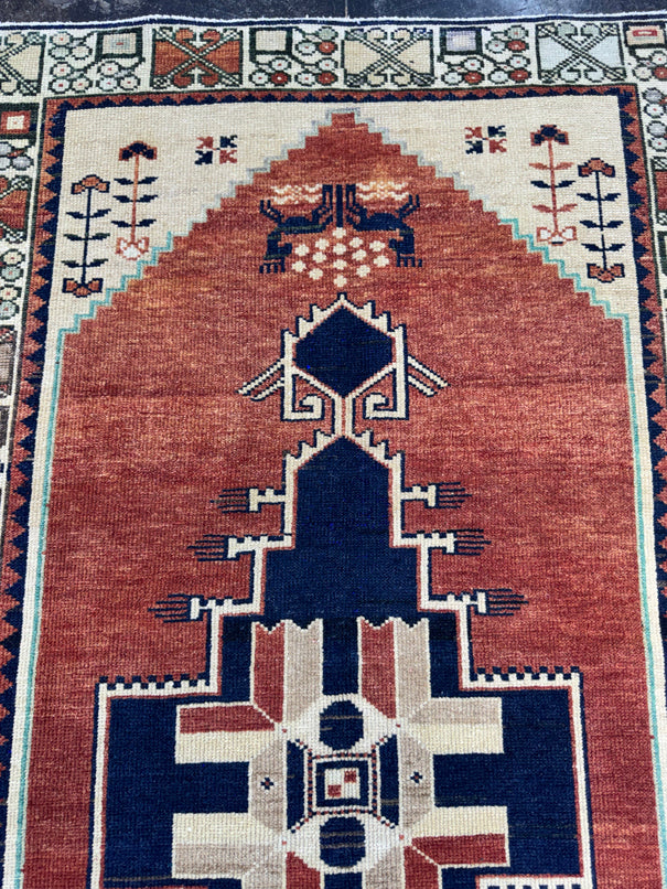 Turkish Vintage Runner Rug 3'4'' x 8'8'' #13038