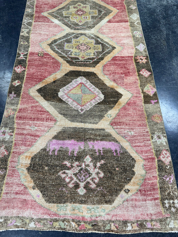 Turkish Vintage Runner Rug 3'2'' x 12'7'' #13017
