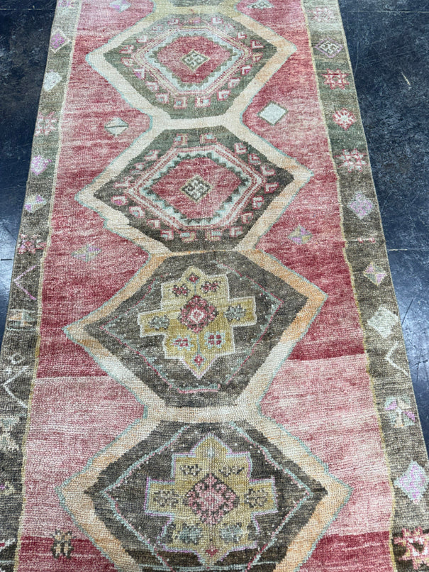Turkish Vintage Runner Rug 3'2'' x 12'7'' #13017