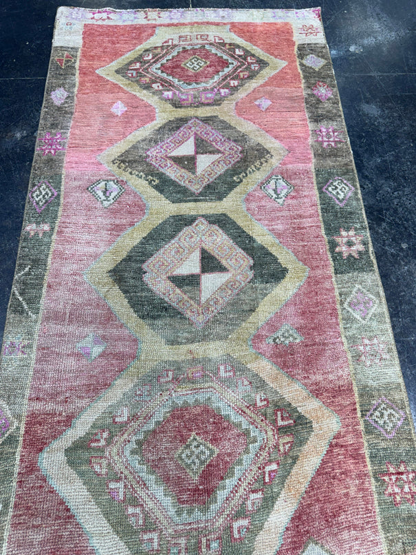Turkish Vintage Runner Rug 3'2'' x 12'7'' #13017