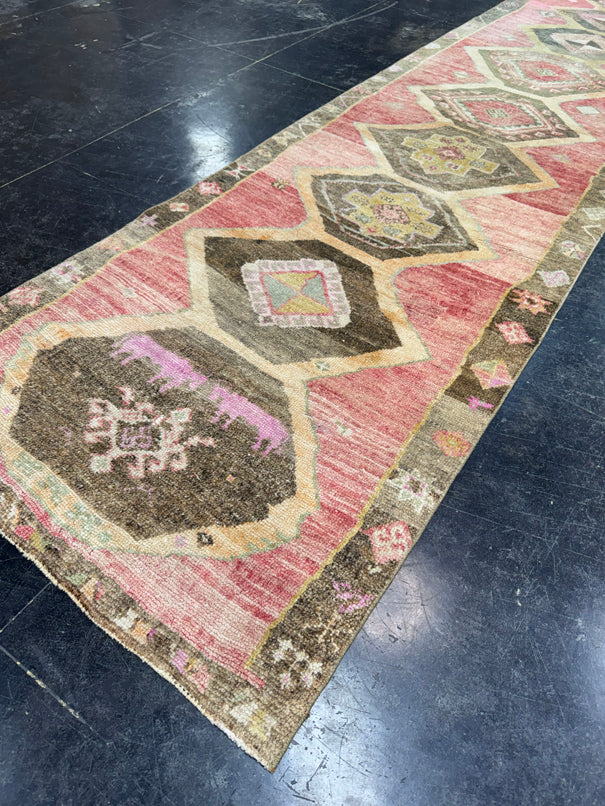 Turkish Vintage Runner Rug 3'2'' x 12'7'' #13017
