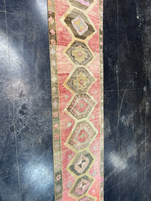 Turkish Vintage Runner Rug 3'2'' x 12'7'' #13017