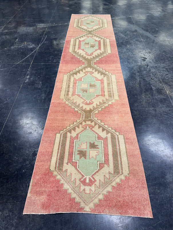 Turkish Vintage Runner Rug 3' x 13'6'' #13014