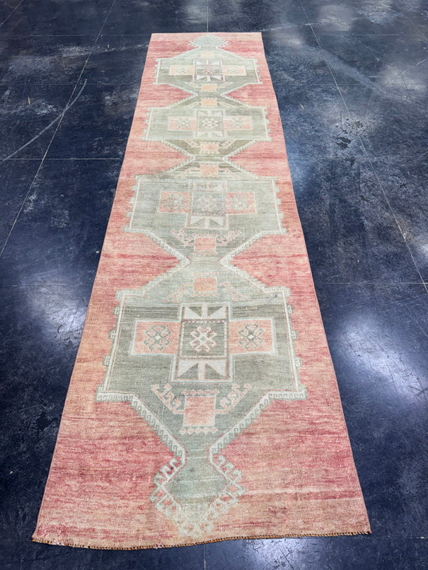 Turkish Vintage Runner Rug 3'1'' x 12'2'' #13015