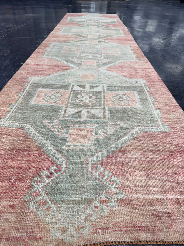 Turkish Vintage Runner Rug 3'1'' x 12'2'' #13015