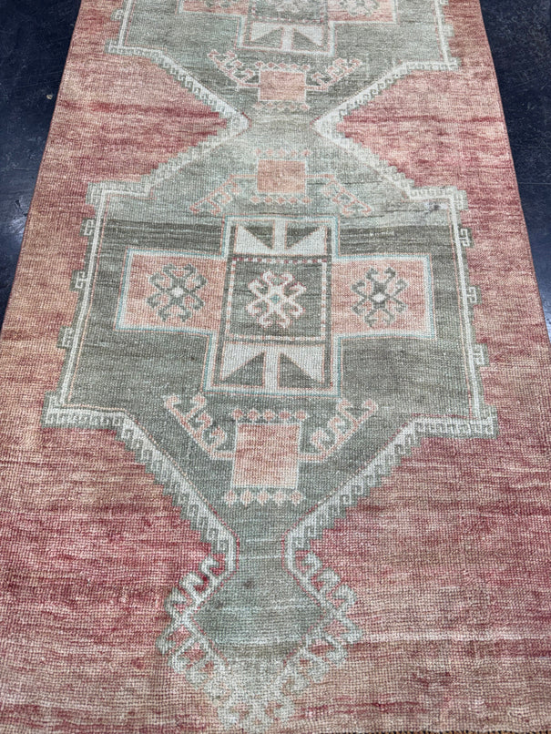Turkish Vintage Runner Rug 3'1'' x 12'2'' #13015