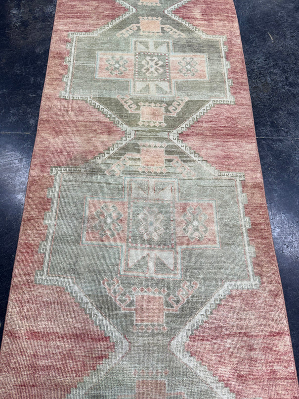 Turkish Vintage Runner Rug 3'1'' x 12'2'' #13015