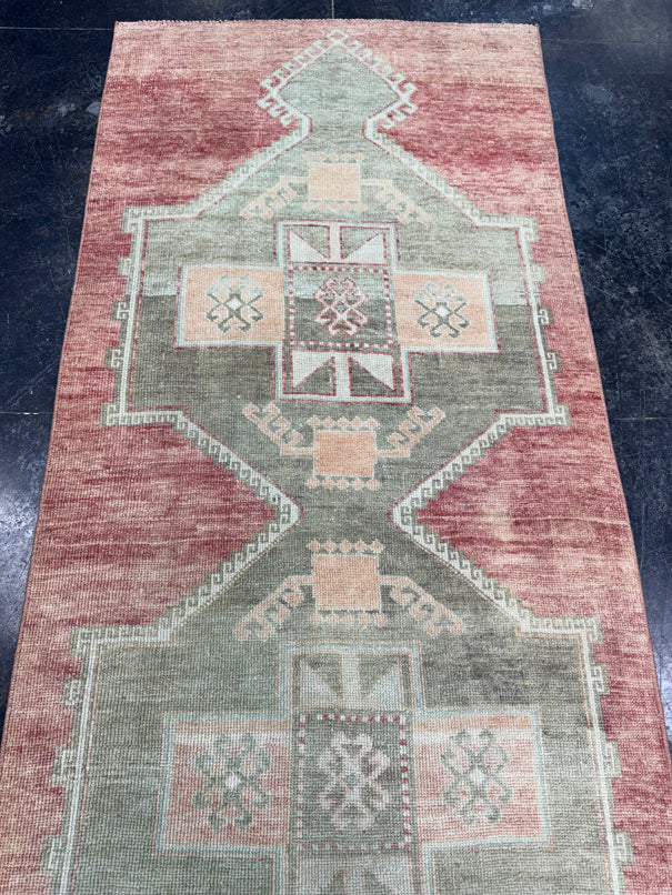 Turkish Vintage Runner Rug 3'1'' x 12'2'' #13015