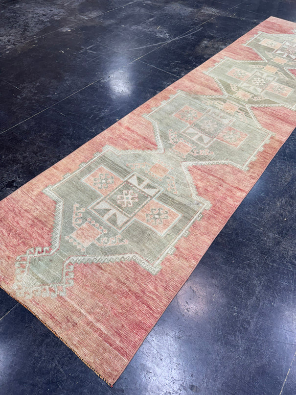 Turkish Vintage Runner Rug 3'1'' x 12'2'' #13015