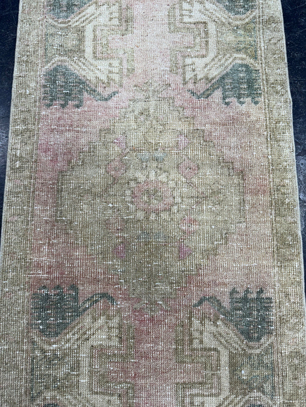 Turkish Mini Rug Oriental Hand Knotted Vintage Rug  1'7'' x  3'3'' #12264