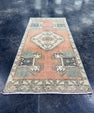 Turkish Mini Rug Oriental Hand Knotted Vintage Rug  1'6'' x  3'2'' #12260
