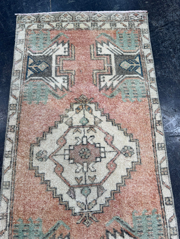 Turkish Mini Rug Oriental Hand Knotted Vintage Rug  1'6'' x  3'2'' #12260
