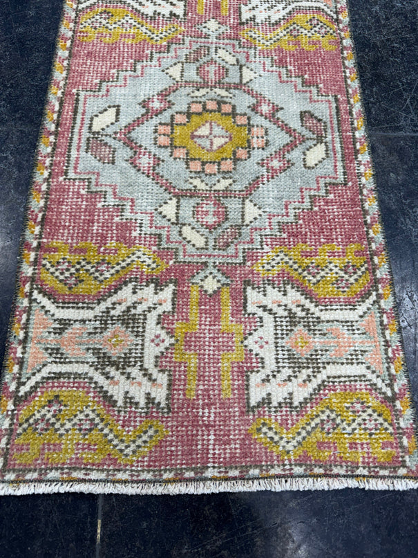 Turkish Mini Rug Oriental Hand Knotted Vintage Rug  1'6'' x  2'10'' #12262