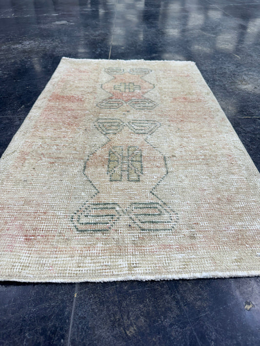 Turkish Mini Rug Oriental Hand Knotted Vintage Rug  2' x  3'3'' #12261