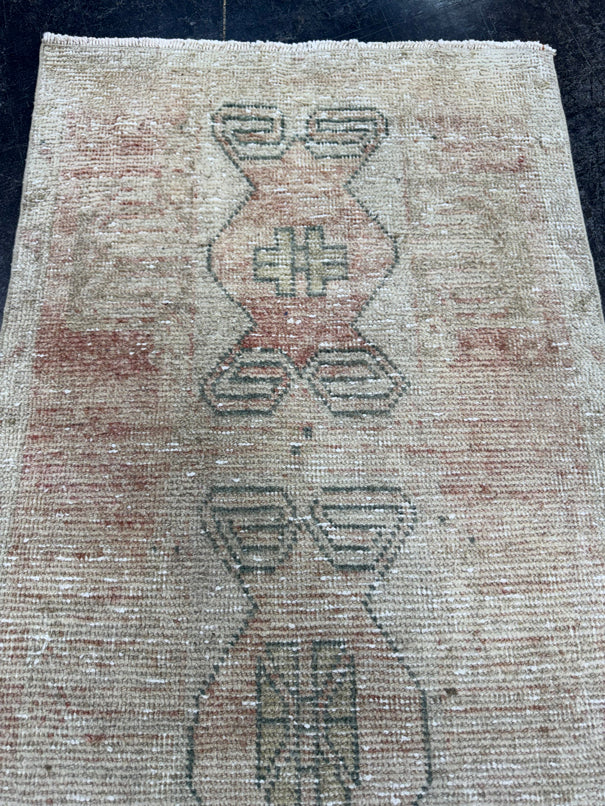 Turkish Mini Rug Oriental Hand Knotted Vintage Rug  2' x  3'3'' #12261