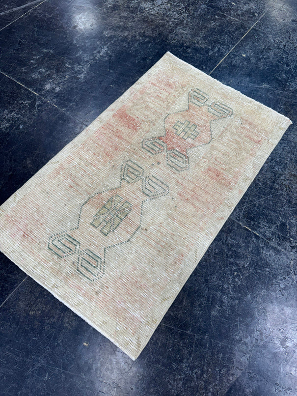Turkish Mini Rug Oriental Hand Knotted Vintage Rug  2' x  3'3'' #12261