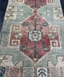 Turkish Mini Rug Oriental Hand Knotted Vintage Rug  1'7'' x  3'1'' #12258
