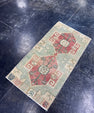 Turkish Mini Rug Oriental Hand Knotted Vintage Rug  1'7'' x  3'1'' #12258